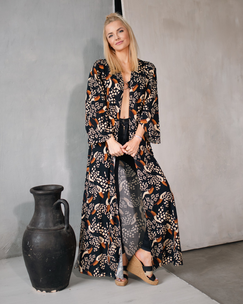 LETRIBE UNISEX KIMONO BIRDS