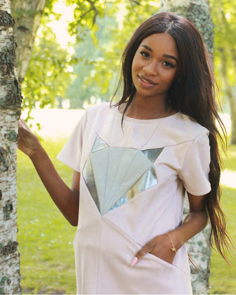FOX POCKET DRESS SUEDE BLUSH