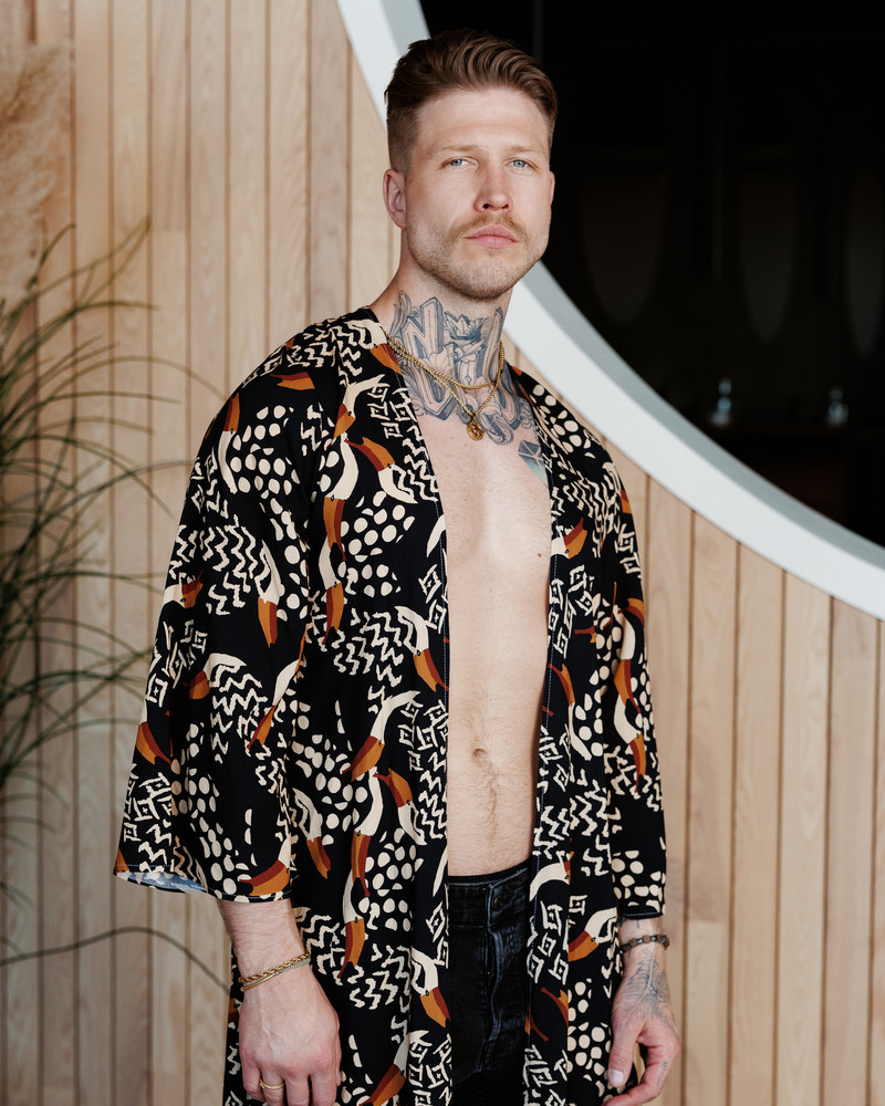 LETRIBE UNISEX KIMONO BIRDS