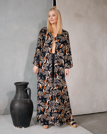 LETRIBE UNISEX KIMONO BIRDS